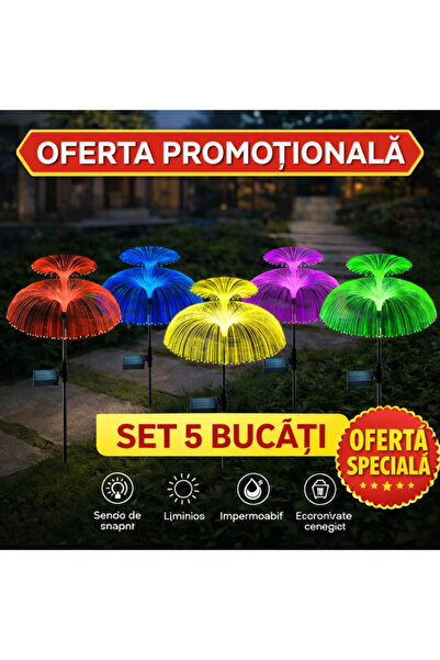 Smart SET 5 Lămpi solare decorative cu meduze