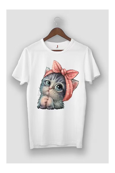 ZEMLİYA Unisex "Cute pisică " cu imprimeu tricou - Stil modern