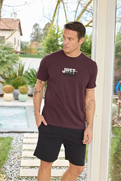 FORMO Muški set pidžama od 100% organskog pamuka, tamnoplave boje, kratkih ru...