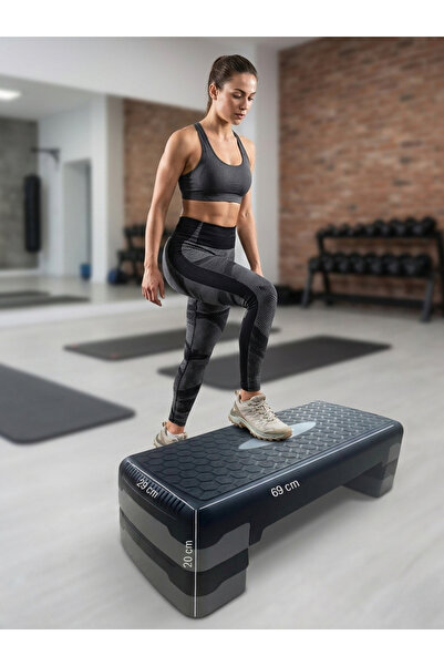 lethe boards Ayarlanabilir 3 Kademeli Aerobik Step Tahtası Kaymaz Yüzey Geniş...