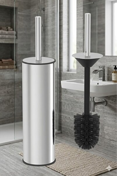 Paslanmaz Çelik Wc Fırçalık Klozet Fırçası Metal Saplı