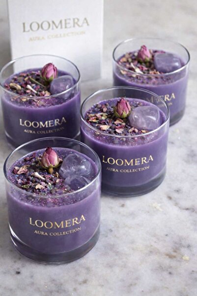 Loomera co Loomera Aura Collection Doğal Taşlı Soya Mum | El Yapımı Dekoratif...