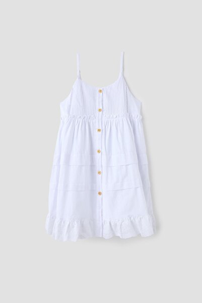 Tyess BG Store Kız Çocuk Beyaz Elbise