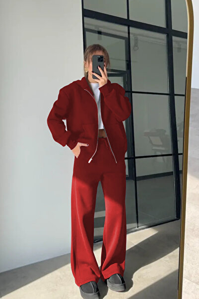 YAKAMEL Women's High Waist Wide-Lette Pants Comfortable Zippered Cardigan Tra...