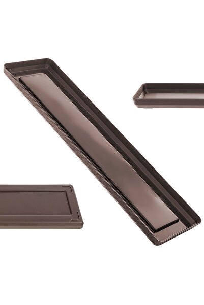 KADAX Flowerpot Stand 50cm Rectangular Tray Mocha Plastic