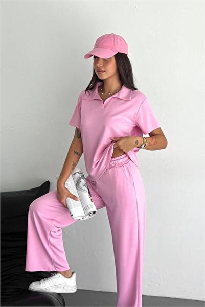 Dipmoda set trening pentru femei cu buzunare guler de cămașă modal DPTG006