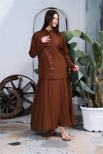 Dipmoda Women's Cotton Shirt Skirt Bottom Top Set Dpdm8000