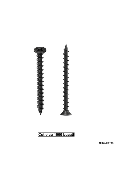 TECLA EDITION Set 1000 Suruburi autofiletante pentru gips-carton, 4.2x70 mm, ...