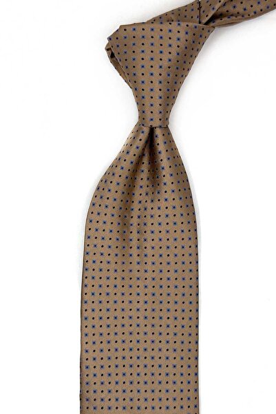 Kravatkolik Klasična kravata sa bež točkastim uzorkom i maramicom KK13425