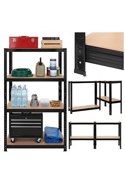 ideal STORE Metal Storage Shelf idealSTORE 150 x 75 x 30 cm with 4 MDF Shelve...