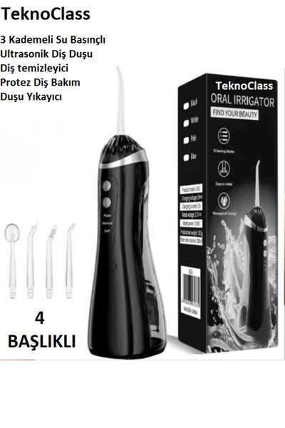 TeknoClass Şarjlı Diş Duşu 200ML Su Hazneli Diş Bakımı Ağız Duşu Protez Bakım...