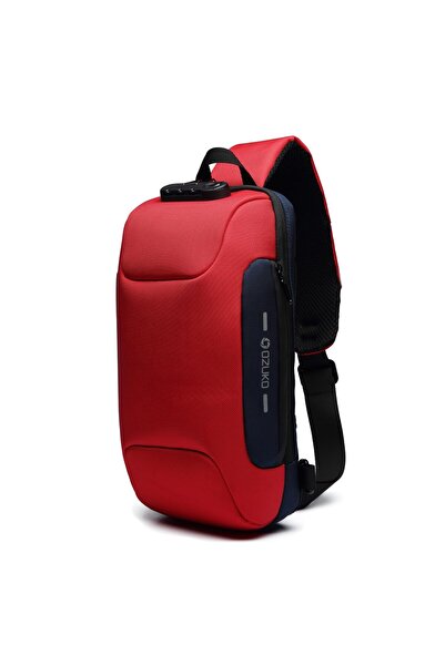 OZUKO Anti-Theft Sling Crossbody Backpack for Men With USB Port, Reflective D...
