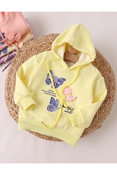 MiniKids Yellow sweatshirt, little girl Butterfly