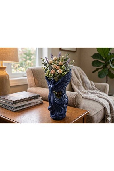 3D MESHİNG Dekoratif Melek Figürlü Meshing Vazo - Estetik ve Zarif Tasarım