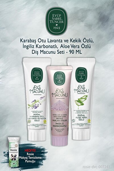 Eyüp Sabri Tuncer Lavender, Carbonate, Aloe Vera 3-Pack 90 ml Toothpaste and ...