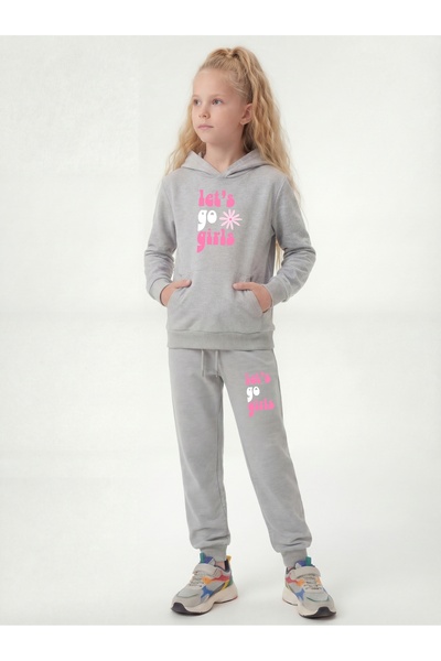 FYK KİDS Спортивний костюм для дівчаток з капюшоном і кишенями Kanguru Lets G...