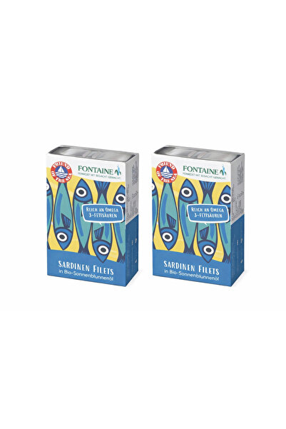 Fontaine Boneless sardine fillets, with Leather, in organic sunflower oil, 2x...