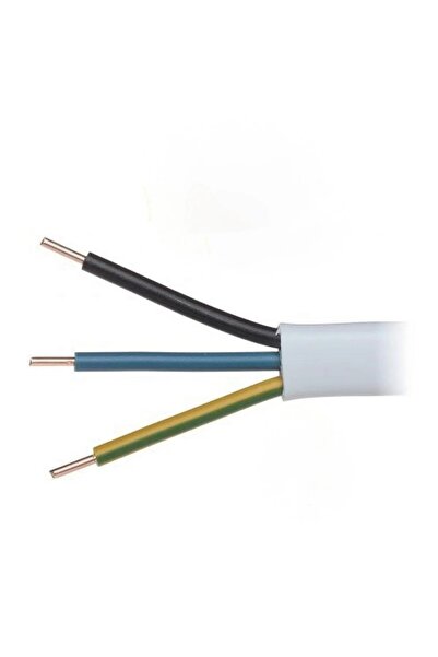 ÖZNUR 3 X 2,5 Antigron (nym) Kablo - Tam Bakır - Beyaz - 15 Metre