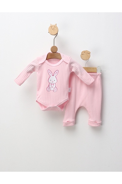 MiniKids Set of 2, Happy Rabbit, pink