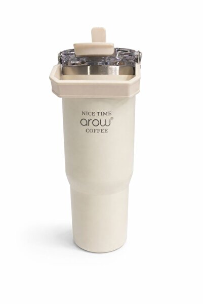Yenbu Arow Coffee Saplı Çelik Termos Bardak 900 ml – Sızdırmaz Kapaklı Kahve ...