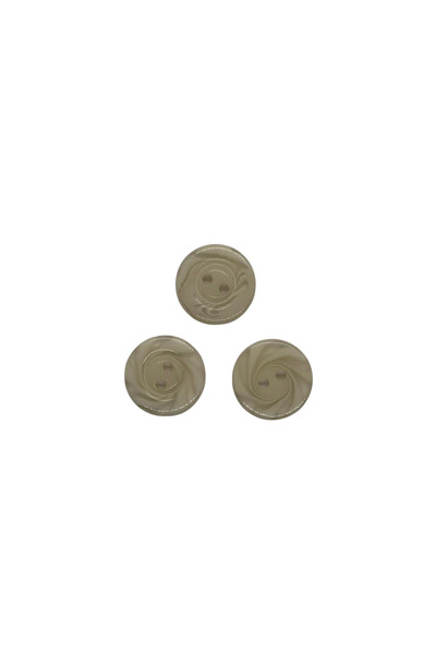Düğmece Yelek İçin 6 Adet Plastik Düğme (17mm, Bej)