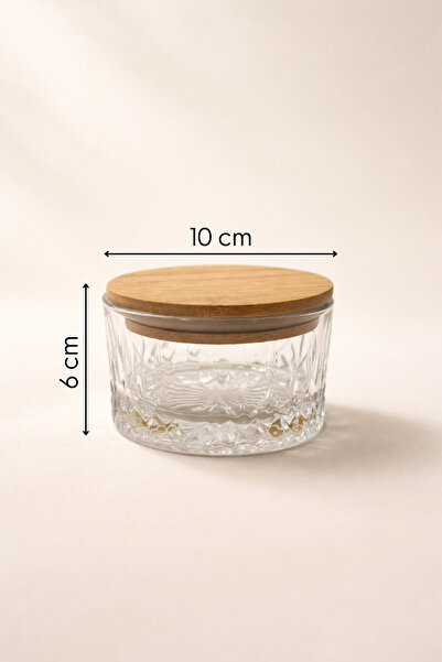 Fhilli Queen - 12'li Bambu Vakum Kapaklı Cam Kahvaltılık Çerezlik 260 ml