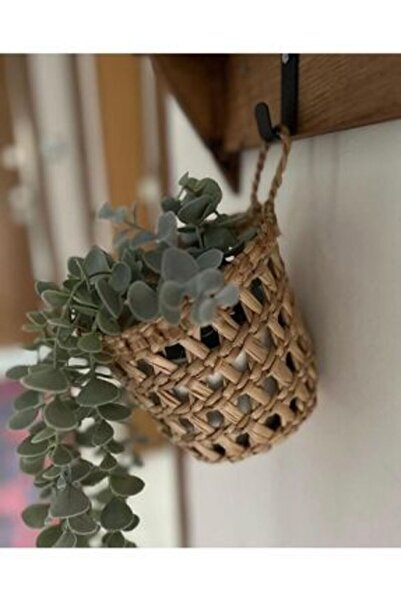 ozbience Coș decorativ din răchită, coș pentru cactuși cu agățătoare, accesor...