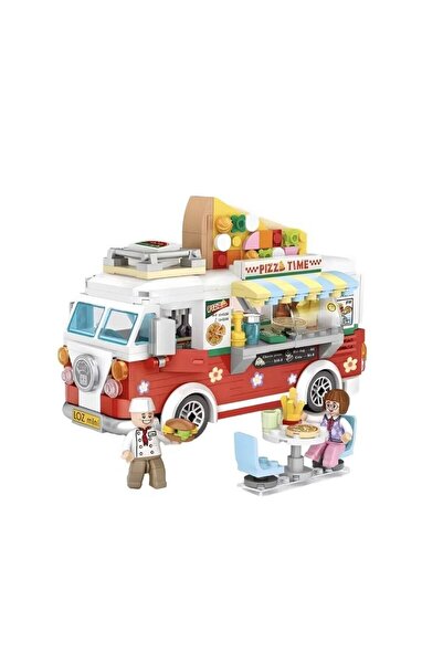 FABBA TOYS LZ1739 عربة بيتزا لعبة مكعبات 493 قطعة