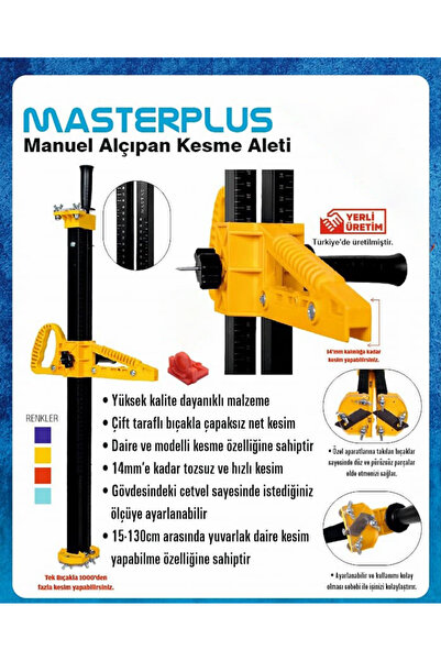 MasterPlus MASTAŞ 60 cm Manuel Alçıpan Kesme Aleti Düz ve Yuvarlak Kesim