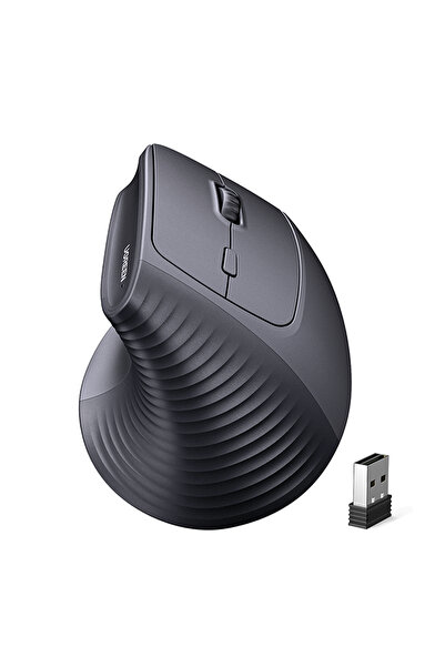 Ugreen Dikey Ergonomik Fare Kablosuz (BT 5.0+2.4G) 5 Düğmeli, 1000/1600/2000/4000 DPI Mouse, Siyah,