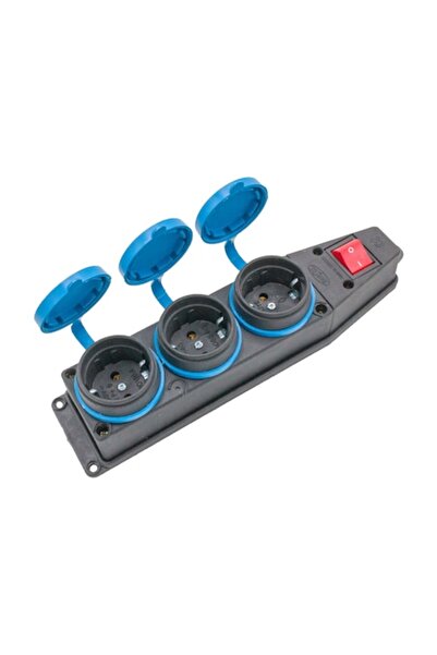 MSA Group Prelungitor negru, 3 prize cu buton TENPO 29/3A