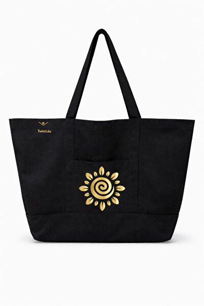 TWINTICKS Τσάντα για αθλήματα και γιόγκα από καμβά με χρυσό σχέδιο ήλιου – Με...