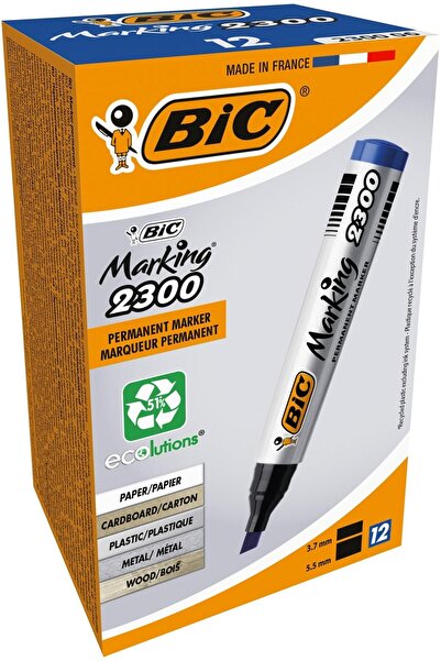 Bic Permanent marker blue 2300, 12 pcs/box