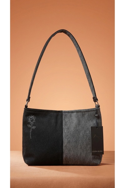 ENZİM JEANS Women's Denim Shoulder Bag Denim Fabric Strap Bag