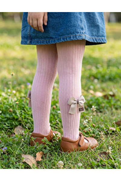 MiniKids Bony children's tights with bow, pink model