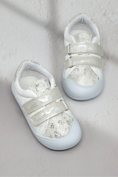 Tonny Black Κοριτσίστικα λευκά πάνινα παπούτσια First Step Stone Comfortable Fit