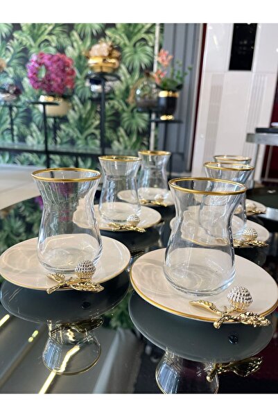 alfafe home Pandora's Box Porcelain Plate Stone-Embellished Gift Tea Set