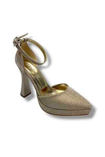 Defne 184-26 Glittery Checkered Leather Platform Heel Women's Evening Dress S...