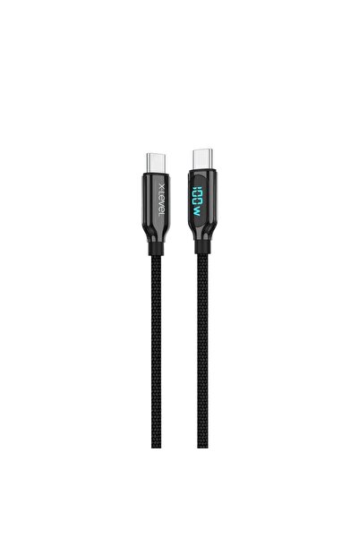 X-Level XCC8406 100W 5A Type-C to Type-C Akım Göstergeli Dijital Ekranlı Örgü...