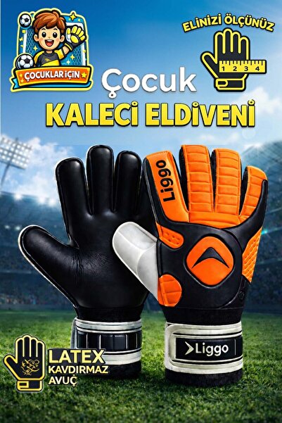 Allians Çocuk Kaleci Eldiveni, Bilek Bandajlı, 5-6-7 Numara, Spor ve Antrenma...
