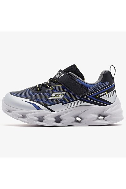 SKECHERS Vortex 2.0 Kids Sneaker Cırt Cırtlı Işıklı Çocuk Ayakkabısı Gri