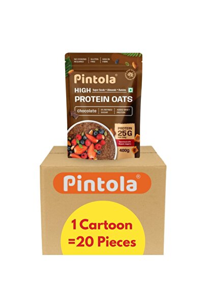 Pintola شوفان غني بالبروتين بنكهة الشوكولاتة 400 غرام | عبوة من 20