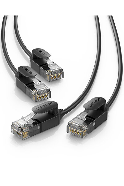 Ugreen CAT6A Slim 10Gbps Ethernet Kablosu 1.5 Metre, Siyah, 70333