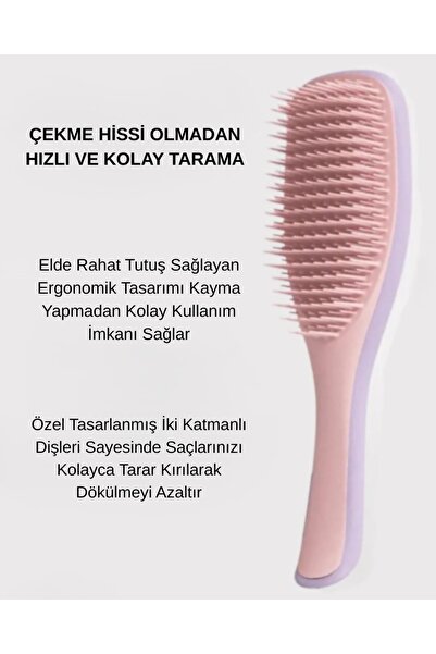 Saule 4'lü Tarak Seti, Islak Saç Tarağı+Topuz Fırçası+Çelik Saplı Krepe Tarak+Saç Şekillendirme Tarağı