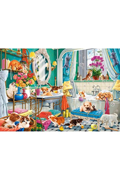Castorland Puzzle 1500 piese - Crazy Pet Bath (Castorland-152094)