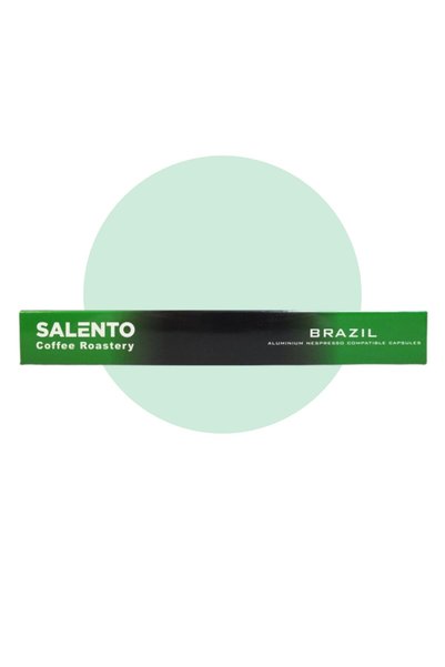 SALENTO Brazilian Coffee Capsules 50g – 10 Aluminium Capsules Compatible with Nespresso Original Machines – Premium Brazilian Roast Espresso with Smooth Rich Aroma