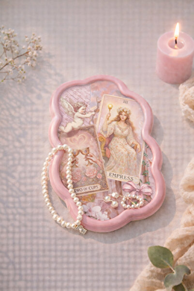 PELIUS Pink, Tarot Themed Decorative Cloud Plate, Stone Powder Jewelry Plate,...