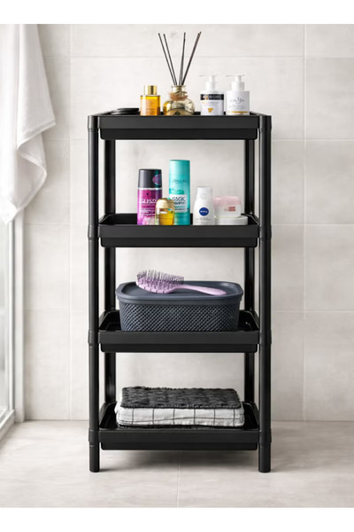 TOSHIONICS Bathroom Shower 4-Layer Plastic Corner Shelves Storage Unit for Ba...