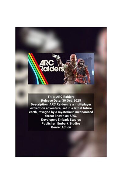 OEM ARC Raiders Infographic Poster, Extraction Adventure, Carton 250g, A4