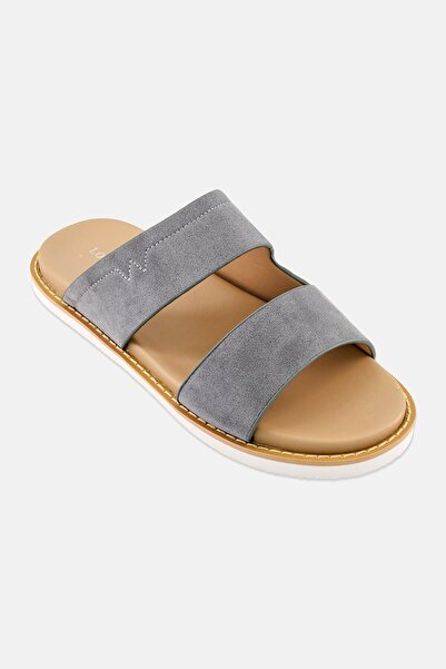 London Fog Men Suede Slip On Arabic Sandals, Ash Blue